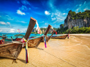 Long-tail Boats on Railay Beach, Thailand