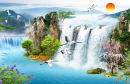 Oriental Landscape with a Waterfall